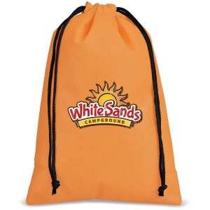 Quando Non-Woven Drawstring Pouch in Orange