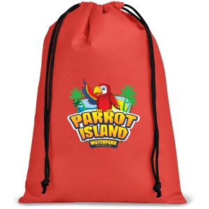 Quando Non-Woven Drawstring Pouch in Red