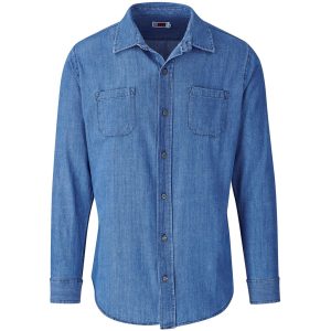 Mens Long Sleeve Eastwood Denim Shirt in Blue