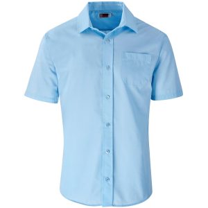 Mens Short Sleeve Kensington Shirt in Light Blue