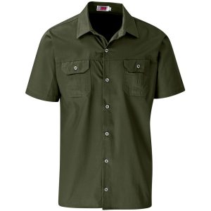 Mens Short Sleeve Wildstone Shirt in Military Green