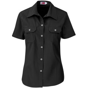 Ladies Short Sleeve Wildstone Shirt in Black