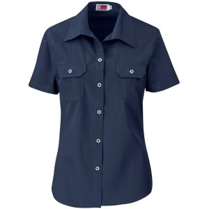 Ladies Short Sleeve Wildstone Shirt in Navy