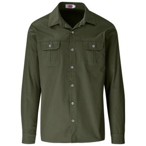 Mens Long Sleeve Wildstone Shirt in Military Green