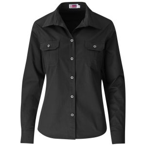 Ladies Long Sleeve Wildstone Shirt in Black