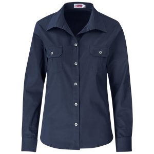 Ladies Long Sleeve Wildstone Shirt in Navy