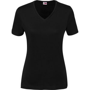 Ladies Super Club 165 V-Neck T-Shirt in Black