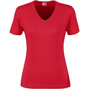 Ladies Super Club 165 V-Neck T-Shirt - Red