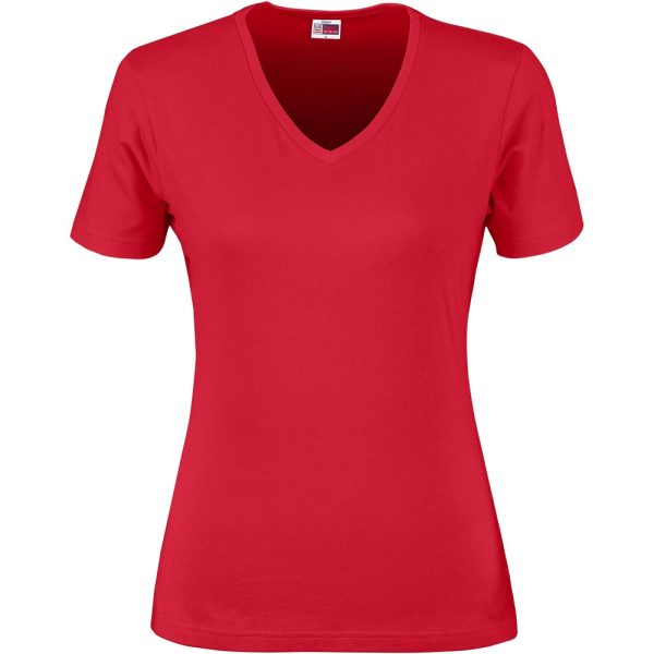 Ladies Super Club 165 V-Neck T-Shirt - Red