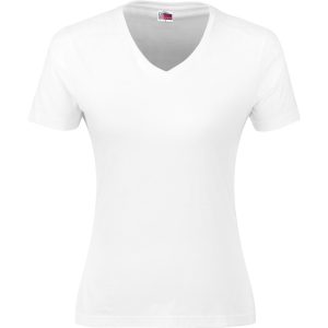 Ladies Super Club 165 V-Neck T-Shirt in White