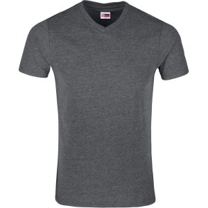 Mens Michigan Melange V-Neck T-Shirt in Dark Grey