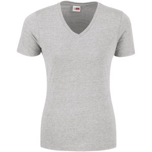 Ladies Michigan Melange V-Neck T-Shirt in Grey