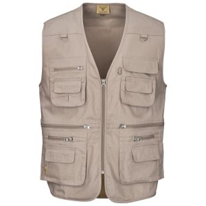 Mens Tugela Sleeveless Jacket in Stone