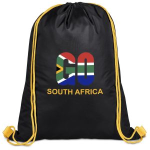 Altitude Fanflare 190T Drawstring Bag in Black Yellow