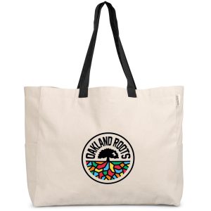 Kooshty Barbados Large Cotton Beach Bag in Black