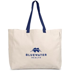 Kooshty Barbados Large Cotton Beach Bag in Navy