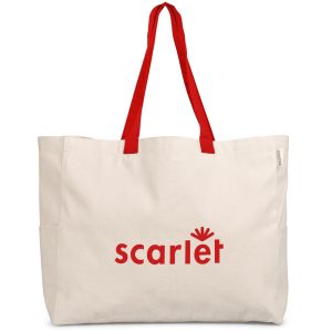 Kooshty Barbados Large Cotton Beach Bag in Red