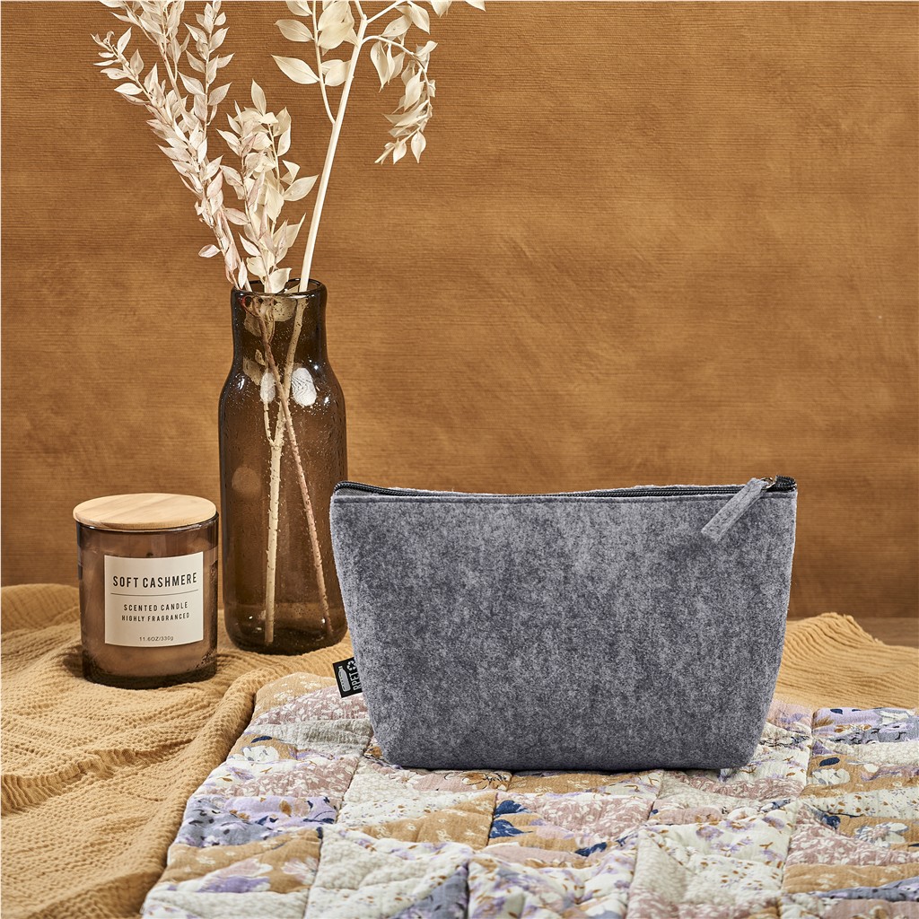 Okiyo Kesho Recycled PET Felt Accessory Bag – Grey