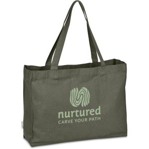 Okiyo Subarashi Recycled Canvas Tote in Military Green