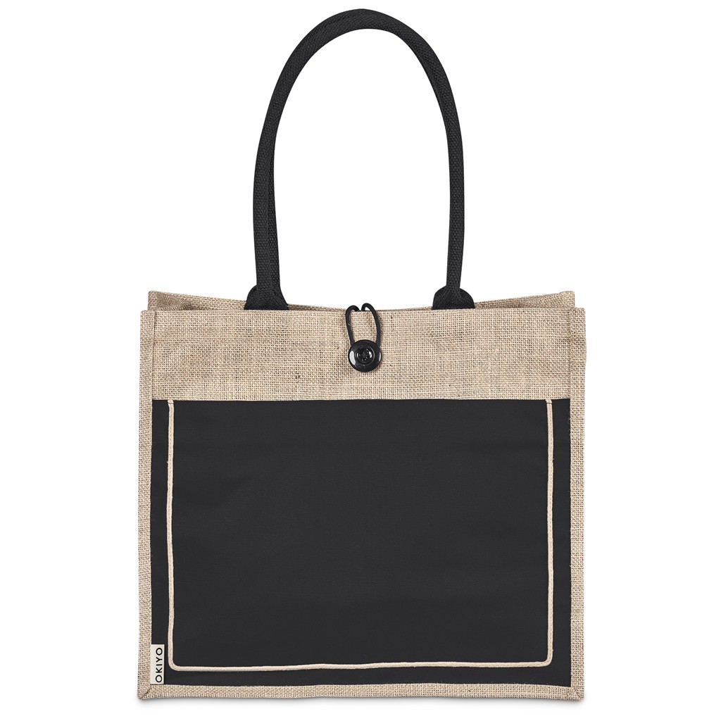 Okiyo Umi Jute & Cotton Tote – Black