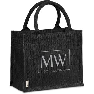 Okiyo Miyag Midi Jute Gift Bag in Black