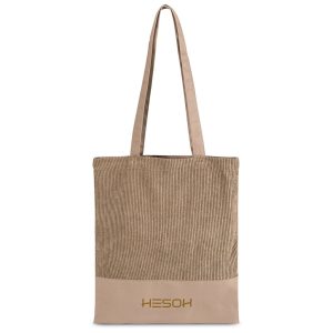 Serendipio Milestone Corduroy & Cotton Shopper in Stone