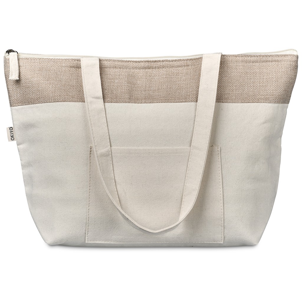Okiyo Arshi Cotton & Jute 12 Can Lunch Cooler – Natural