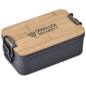 Urban Terrain Lakeside Double Layer Lunch Box & Cutlery Set in Dark Grey