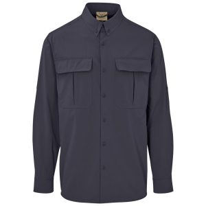 Mens Long Sleeve Amatola Shirt in Charcoal