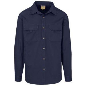 Mens Long Sleeve Mawenzi Twill Shirt in Navy