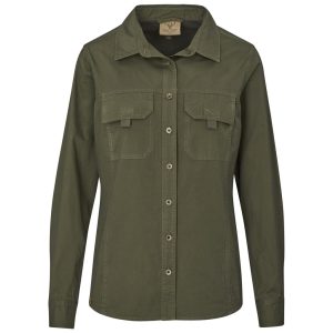 Ladies Long Sleeve Mawenzi Twill Shirt in Olive