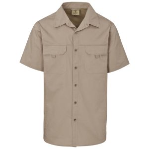 Mens Short Sleeve Mawenzi Twill Shirt in Khaki