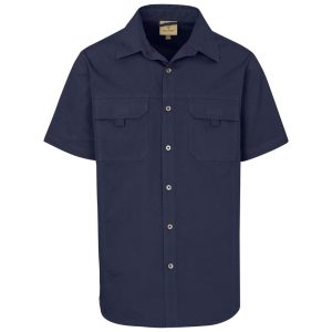 Mens Short Sleeve Mawenzi Twill Shirt in Navy