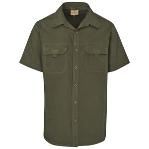 Mens Short Sleeve Mawenzi Twill Shirt in Olive