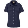 Ladies Short Sleeve Mawenzi Twill Shirt - Navy