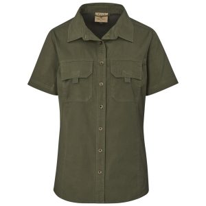 Ladies Short Sleeve Mawenzi Twill Shirt in Olive