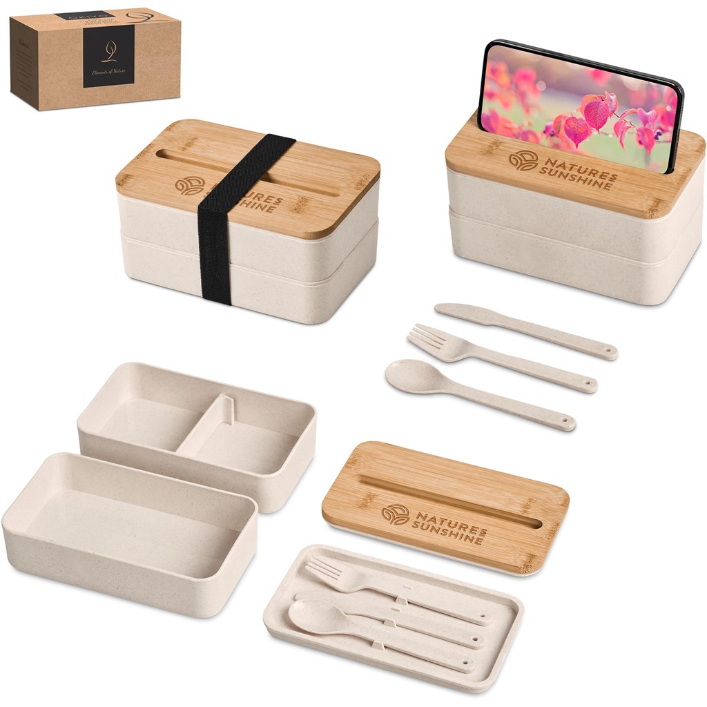 Okiyo Dura Wheat Straw & Bamboo Lunch Box Set