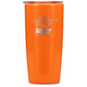 Altitude Daytona Plastic 2-in-1 Double-Wall Tumbler & Straw - 600ml in Orange
