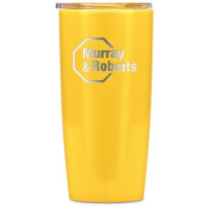Altitude Daytona Plastic 2-in-1 Double-Wall Tumbler & Straw - 600ml in Yellow