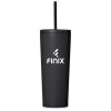 Kooshty Concorde Stainless Steel & Plastic Double-Wall Tumbler & Straw - 720ml - Black
