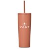 Kooshty Concorde Stainless Steel & Plastic Double-Wall Tumbler & Straw - 720ml - Burnt Orange