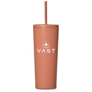 Kooshty Concorde Stainless Steel & Plastic Double-Wall Tumbler & Straw - 720ml in Burnt Orange