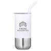 Kooshty Cheerio Stainless Steel & Plastic Double-Wall Tumbler & Straw – 480ml - Solid White