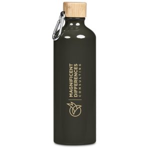Serendipio Origen Aluminium & Bamboo Water Bottle – 750ml in Military Green