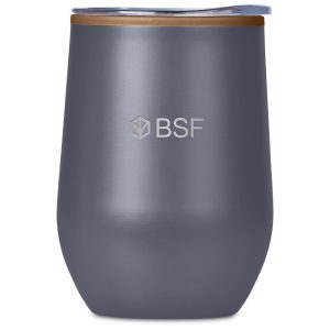 Serendipio Ovolo Stainless Steel & Plastic Double-Wall Tumbler – 350ml in Dark Grey