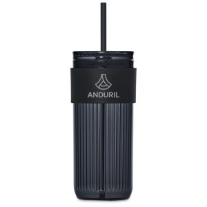 Serendipio Mayfair Plastic Tumbler & Straw – 650ml in Black