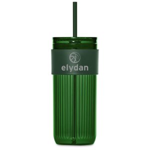 Serendipio Mayfair Plastic Tumbler & Straw – 650ml in Dark Green