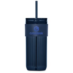 Serendipio Mayfair Plastic Tumbler & Straw – 650ml in Navy