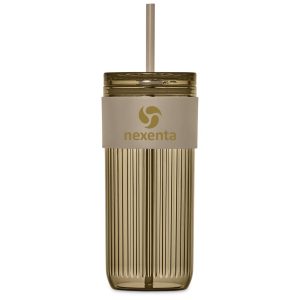 Serendipio Mayfair Plastic Tumbler & Straw – 650ml in Stone