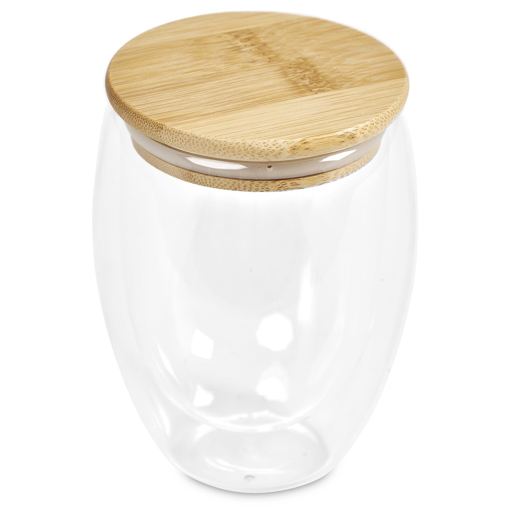 Okiyo Moco Glass & Bamboo Double-Wall Cup - 350ml – Natural
